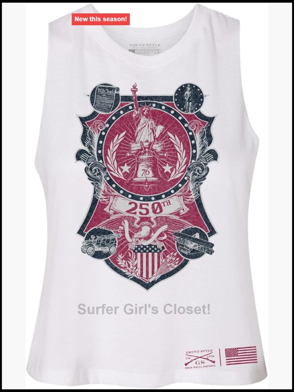 Racerback Cropped Tank Top 100% Cotton Tagless Itch-Free